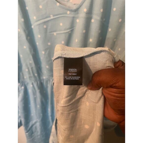 Torrid 2 Plus Size Polka Dot Textured Stretch Rayon Mini Skater Dress 2x 18-20 - Picture 7 of 9